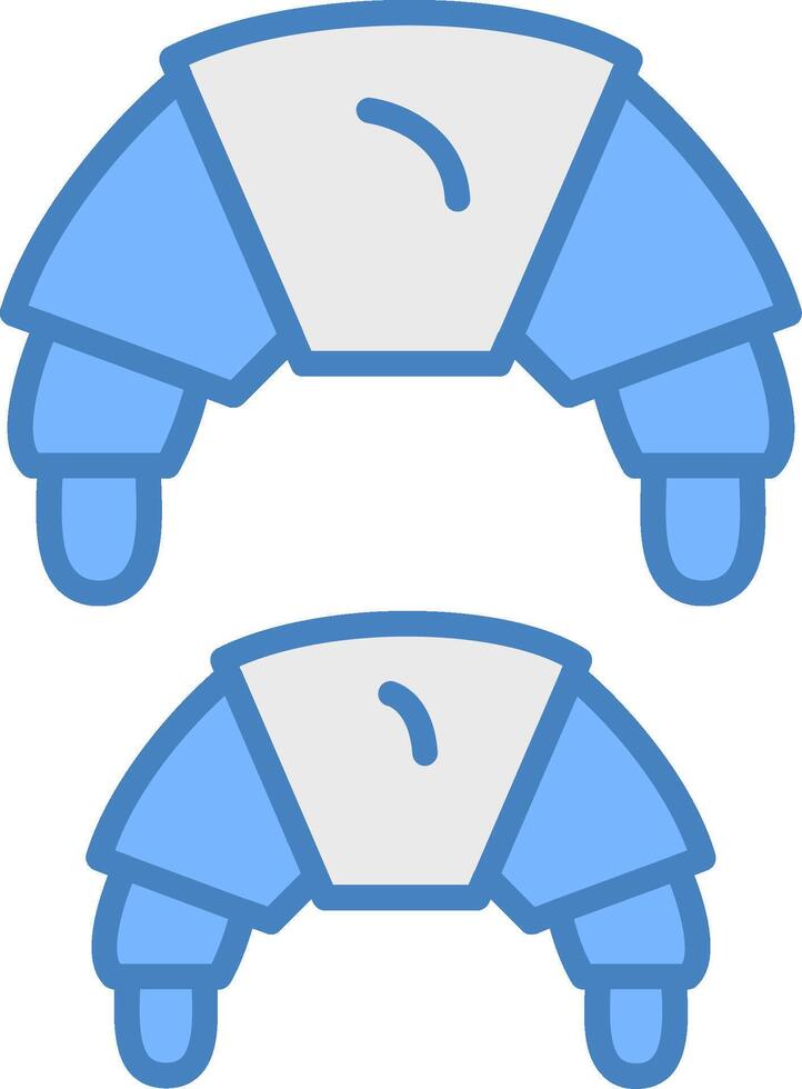 Croissant Line Filled Blue Icon vector