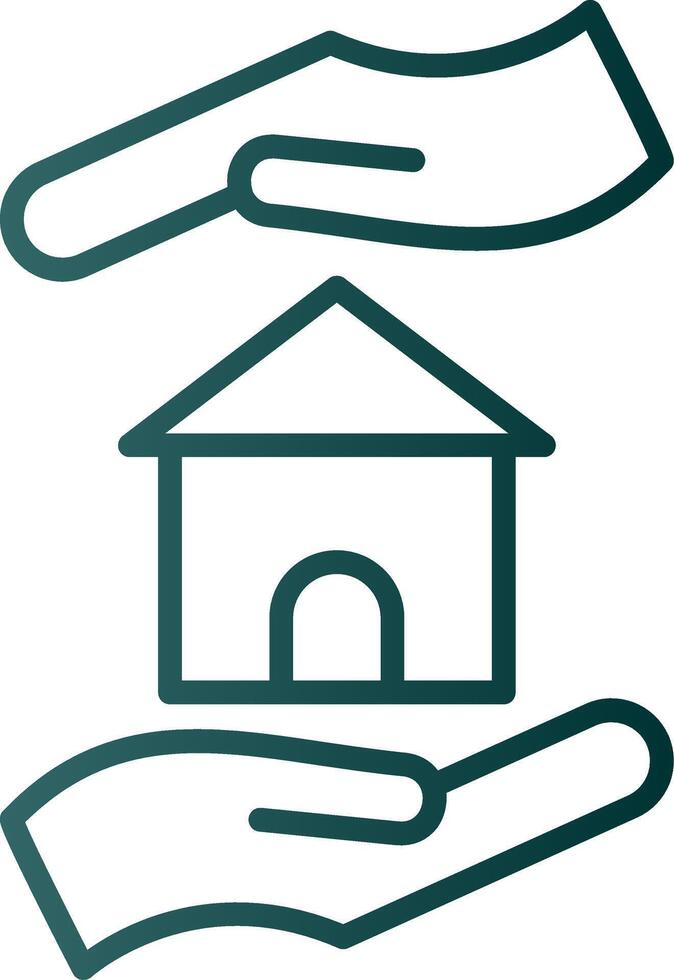 Home Insurance Line Gradient Icon vector