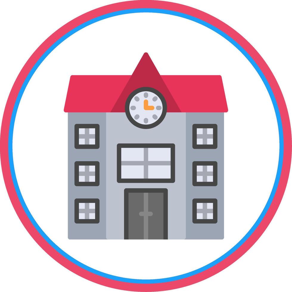 Univeristy Flat Circle Icon vector