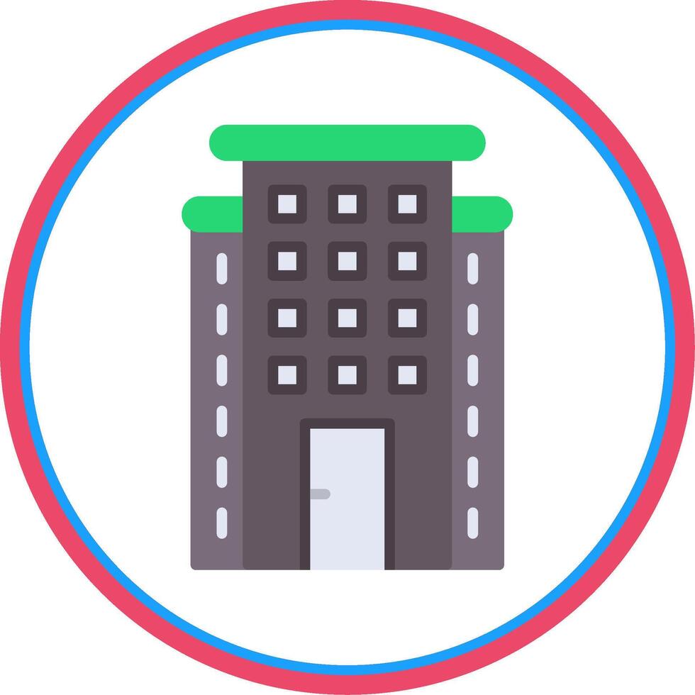 Skyscraper Flat Circle Icon vector