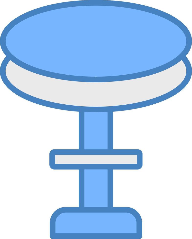 Stool Line Filled Blue Icon vector