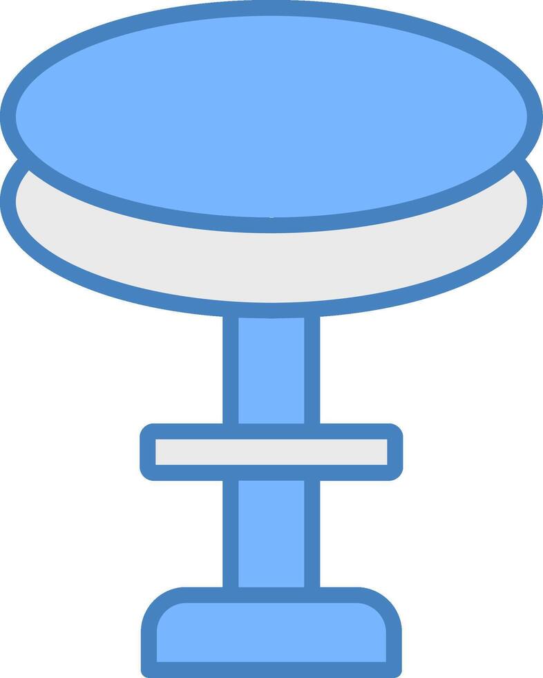 Stool Line Filled Blue Icon vector