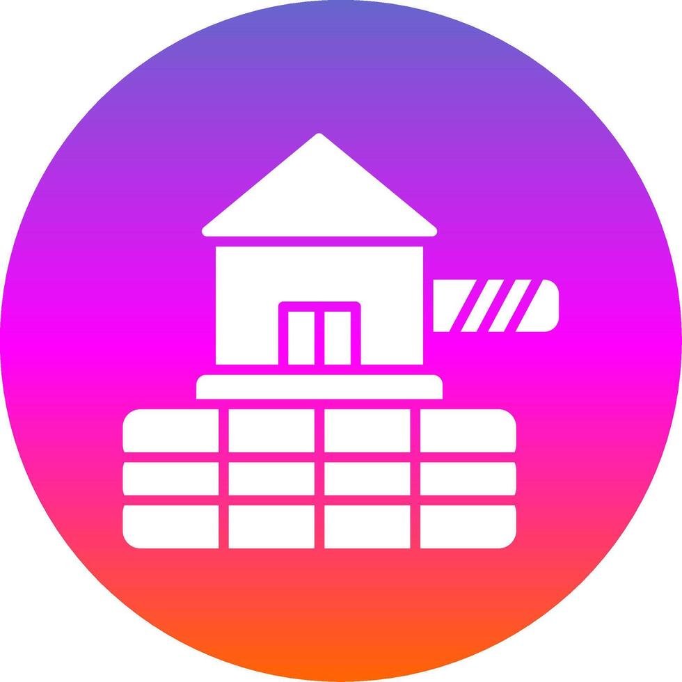 Barrier Glyph Gradient Circle Icon Design vector