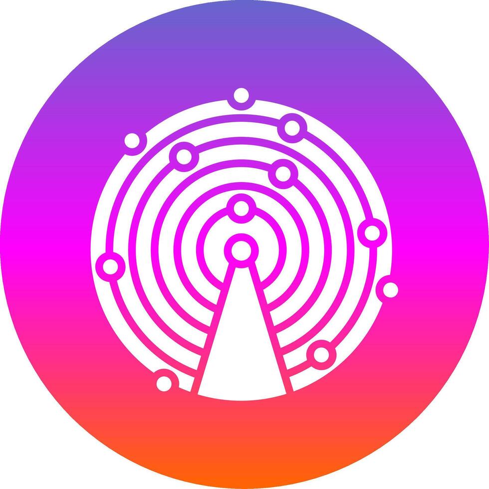Sonar Glyph Gradient Circle Icon Design vector