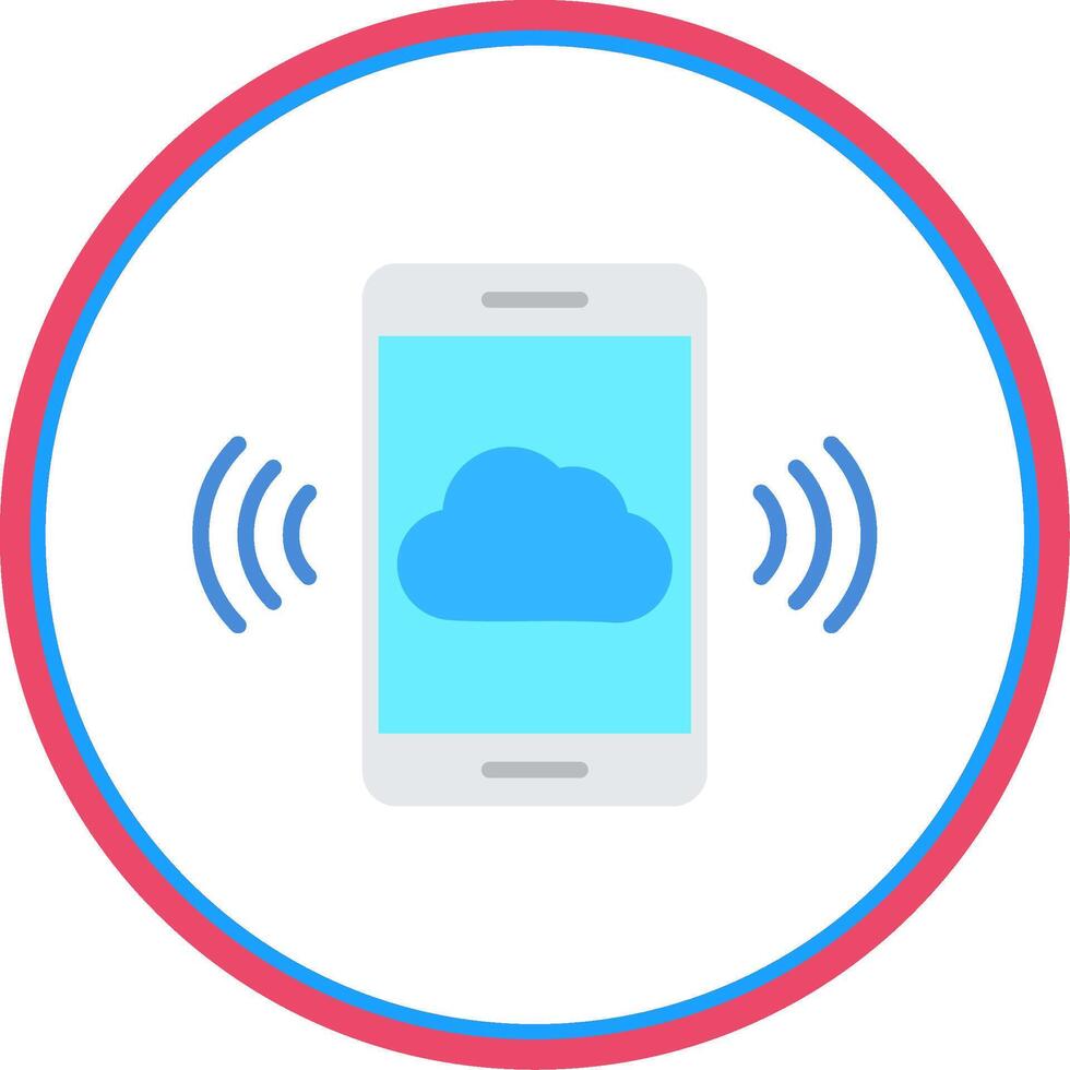 Mobile Cloud Flat Circle Icon vector
