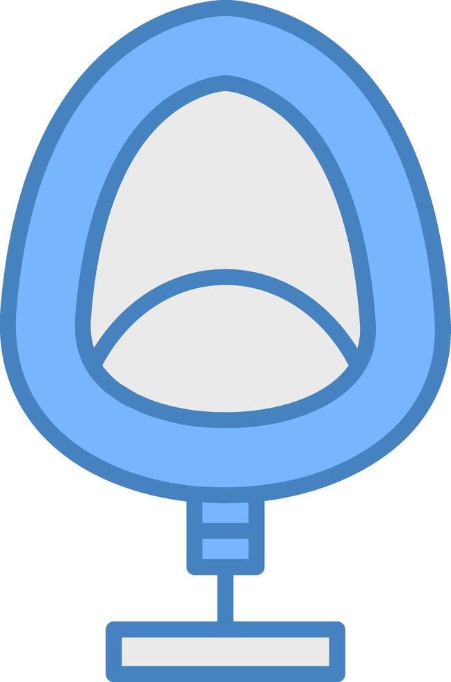 Egg Chair Line Filled Blue Icon vector