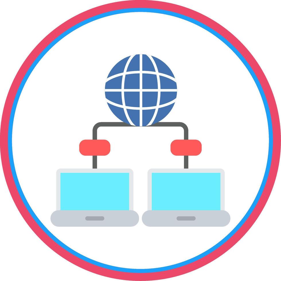 Data Network Flat Circle Icon vector