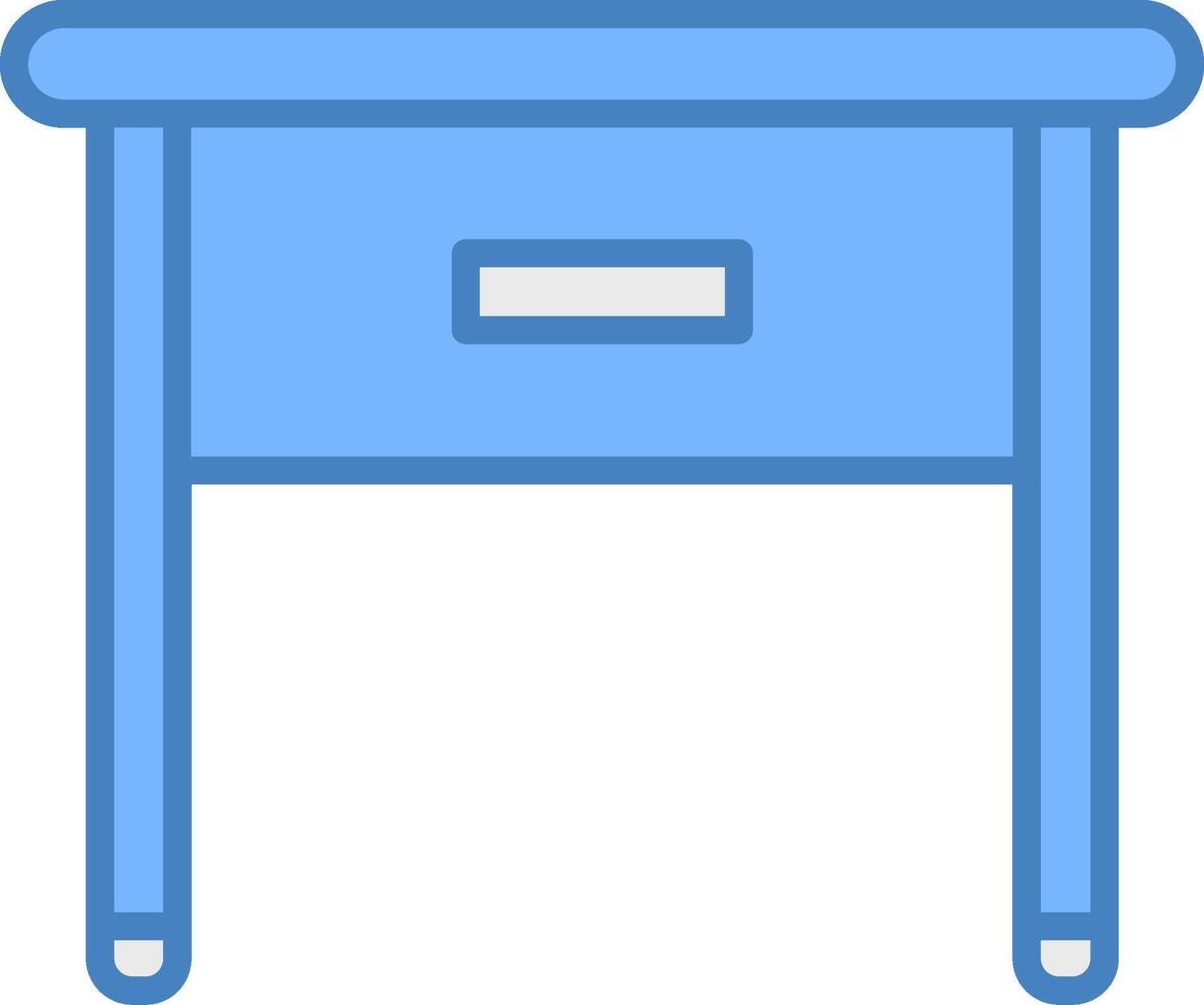 Side Table Line Filled Blue Icon vector