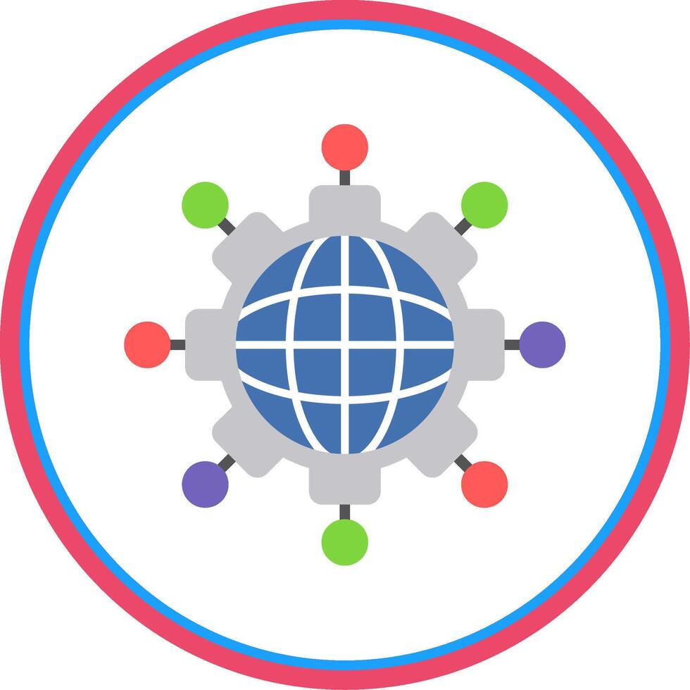 Networking Flat Circle Icon vector