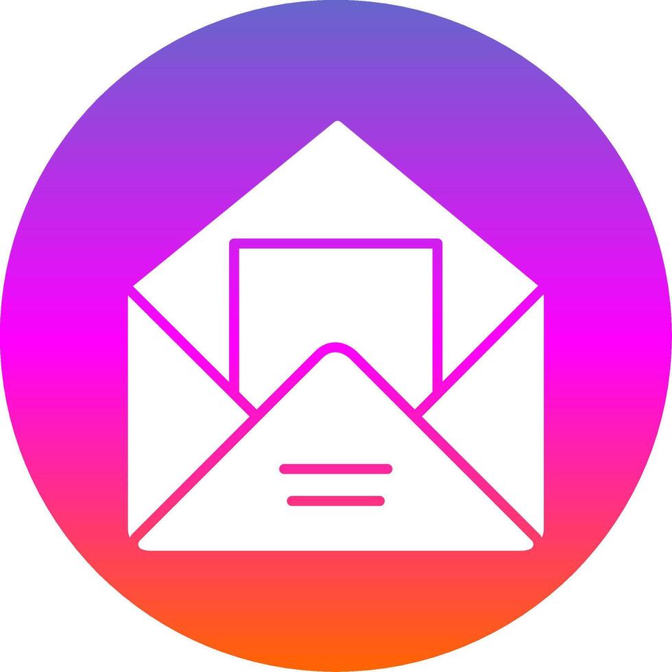 Envelope Glyph Gradient Circle Icon Design vector