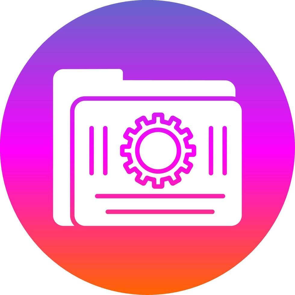 Folder Management Glyph Gradient Circle Icon Design vector