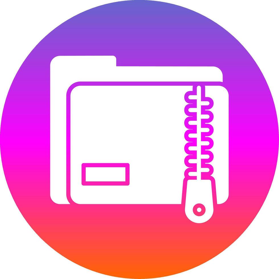 Zip Folder Glyph Gradient Circle Icon Design vector