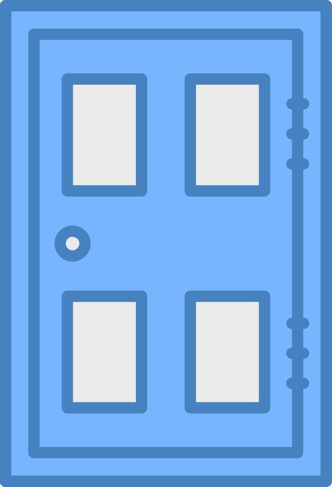 Door Line Filled Blue Icon vector
