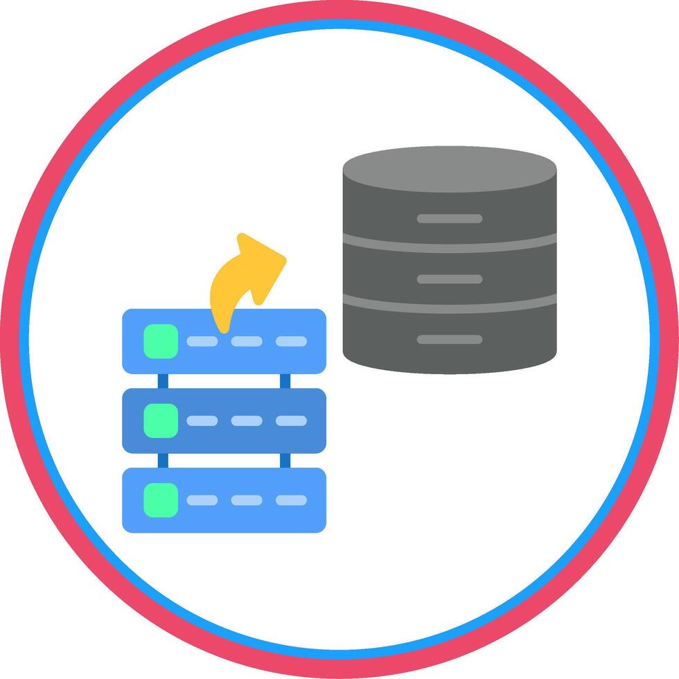 datos pilas plano circulo icono vector