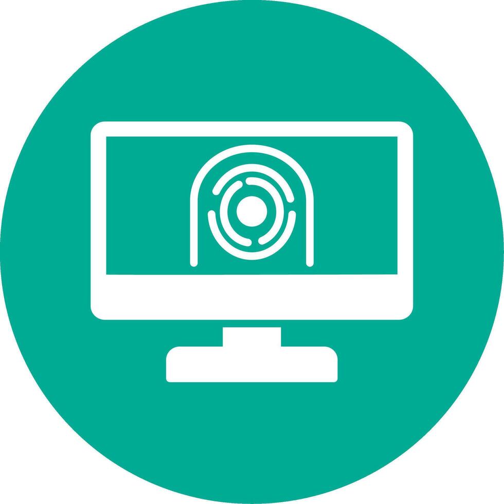 Security Computer Faceprint Multi Color Circle Icon vector