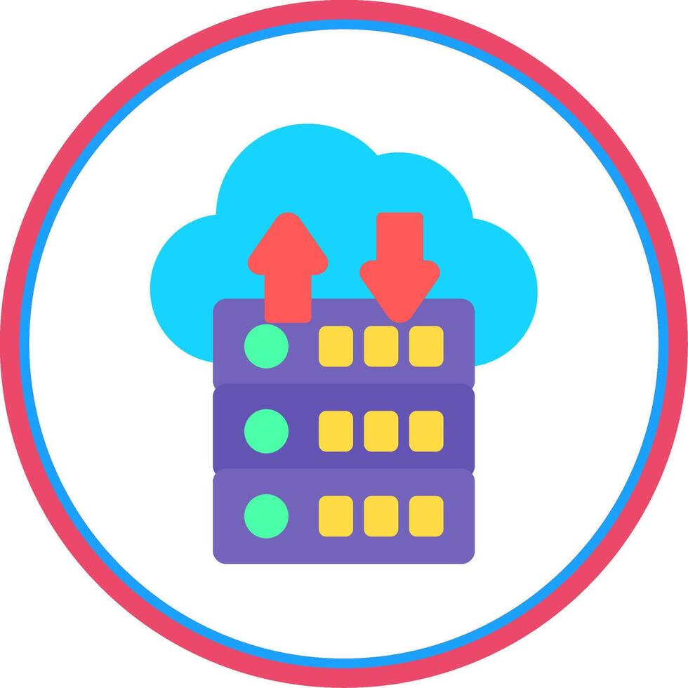 Data Flow Flat Circle Icon vector