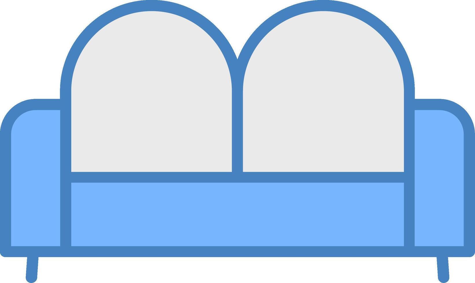 Sofa Bed Line Filled Blue Icon vector