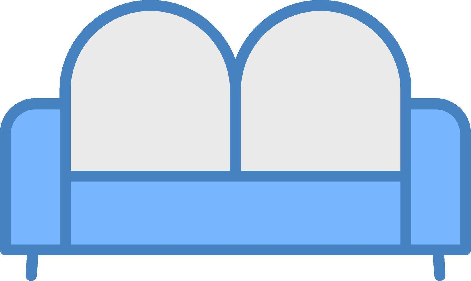 Sofa Bed Line Filled Blue Icon vector