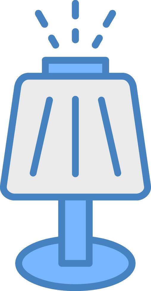 Table Lamp Line Filled Blue Icon vector