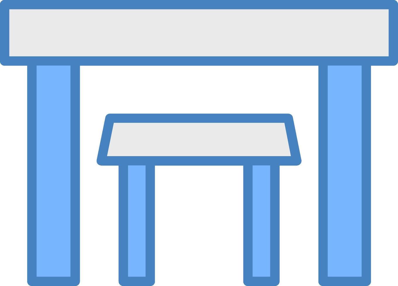 Tables Line Filled Blue Icon vector