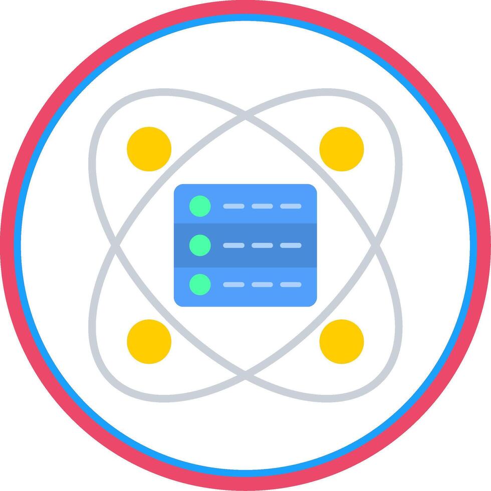 Data Science Flat Circle Icon vector