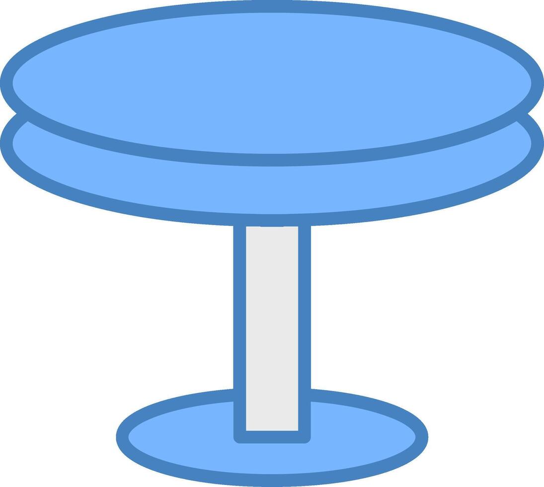 Round Table Line Filled Blue Icon vector