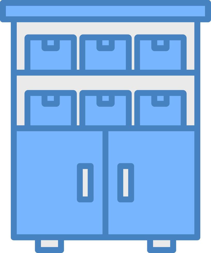 Shelves Line Filled Blue Icon vector