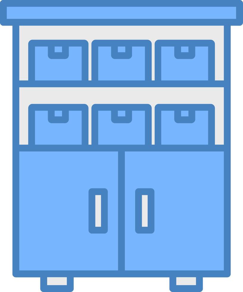 Shelves Line Filled Blue Icon vector