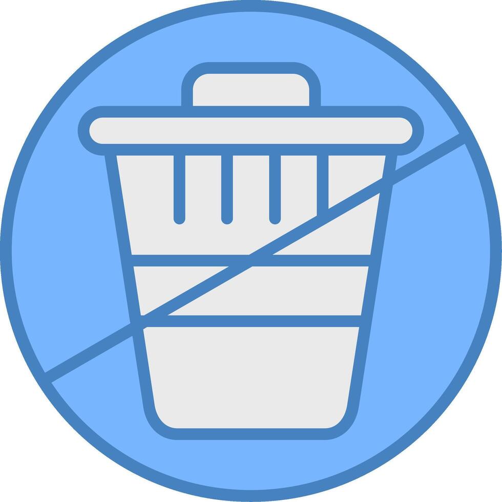 Zero Waste Line Filled Blue Icon vector