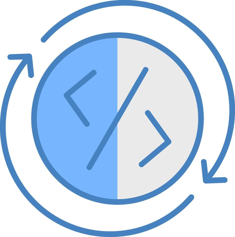 Development Line Filled Blue Icon vector