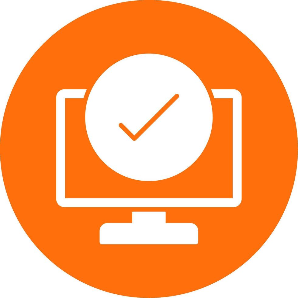 computadora cheque multi color circulo icono vector