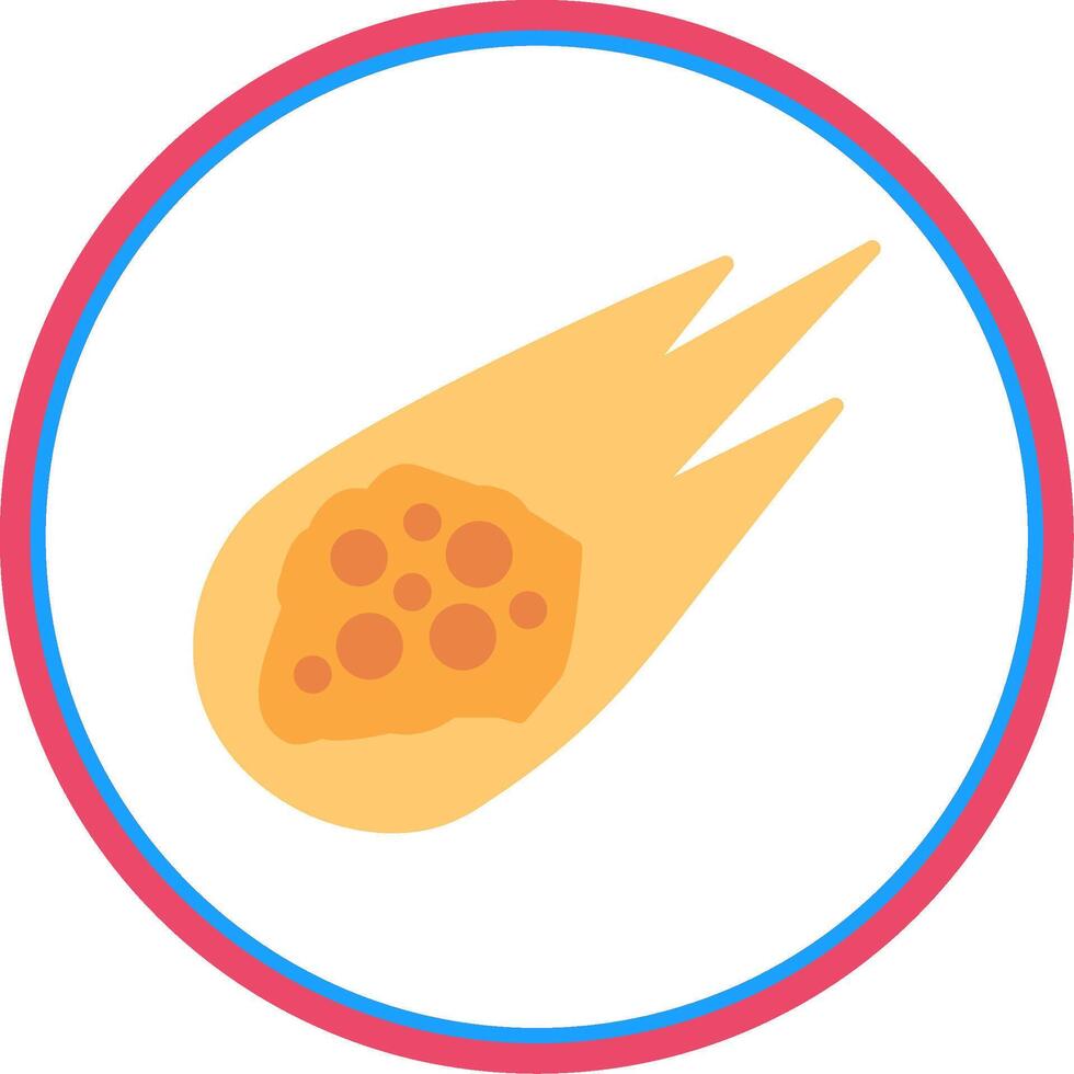 Asteroid Flat Circle Icon vector