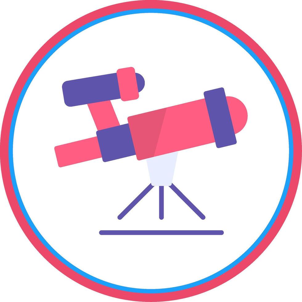 Telescope Flat Circle Icon vector
