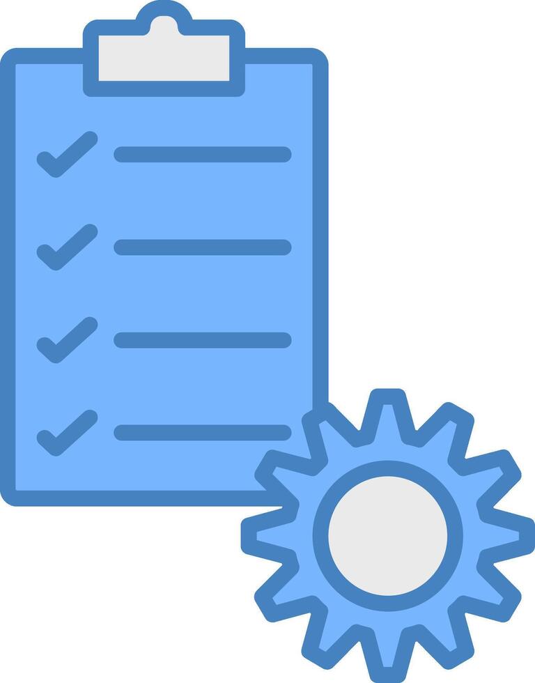 Project Management Line Filled Blue Icon vector