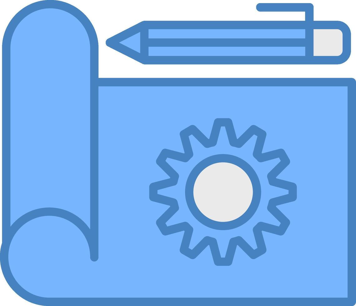 Prototype Line Filled Blue Icon vector
