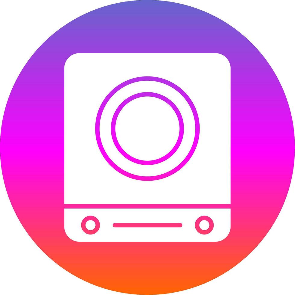 Induction Stove Glyph Gradient Circle Icon Design vector