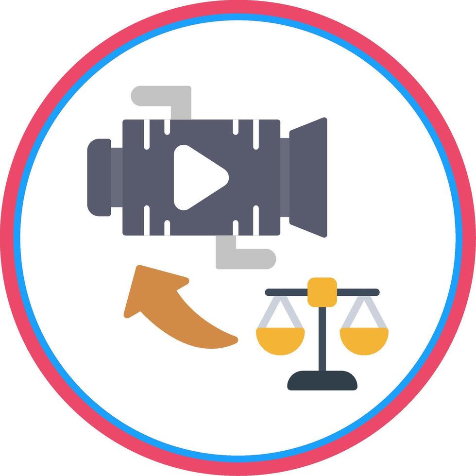 Laws Flat Circle Icon vector