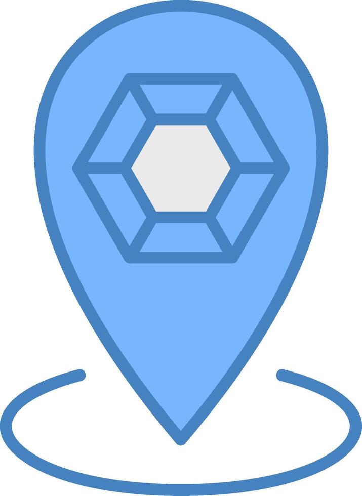 Location Line Filled Blue Icon vector