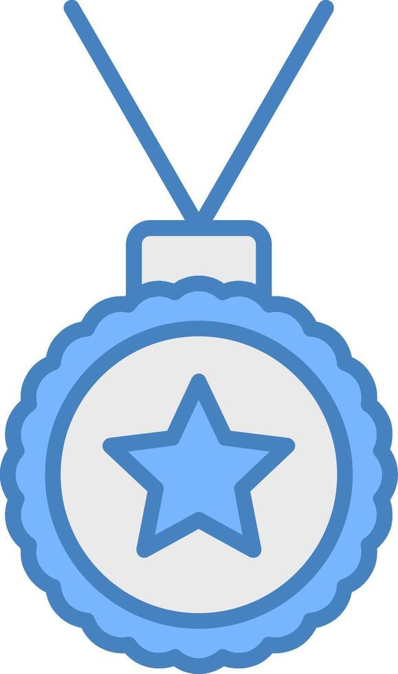 Medal Line Filled Blue Icon vector