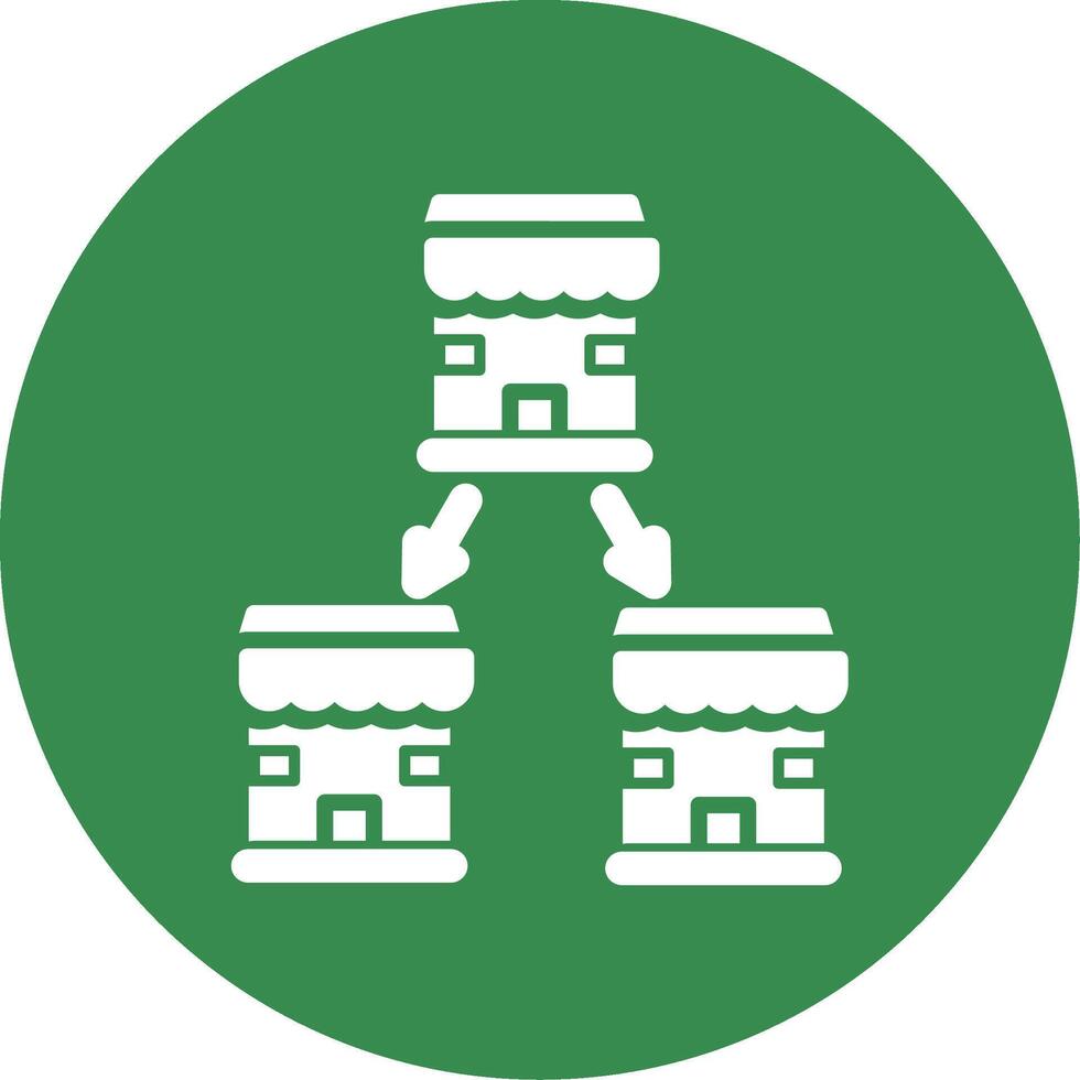 Chain Store Multi Color Circle Icon vector