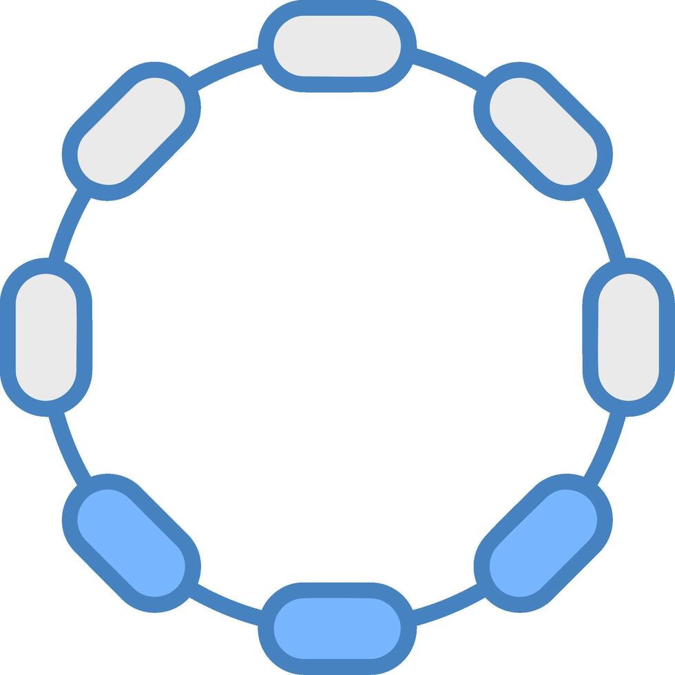 Chain Line Filled Blue Icon vector