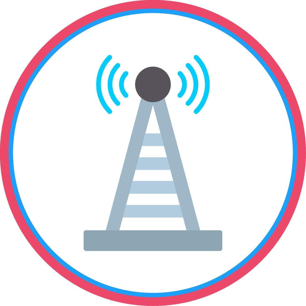 Radio Tower Flat Circle Icon vector
