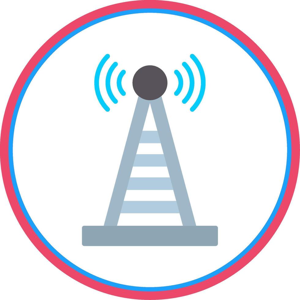 Radio Tower Flat Circle Icon vector