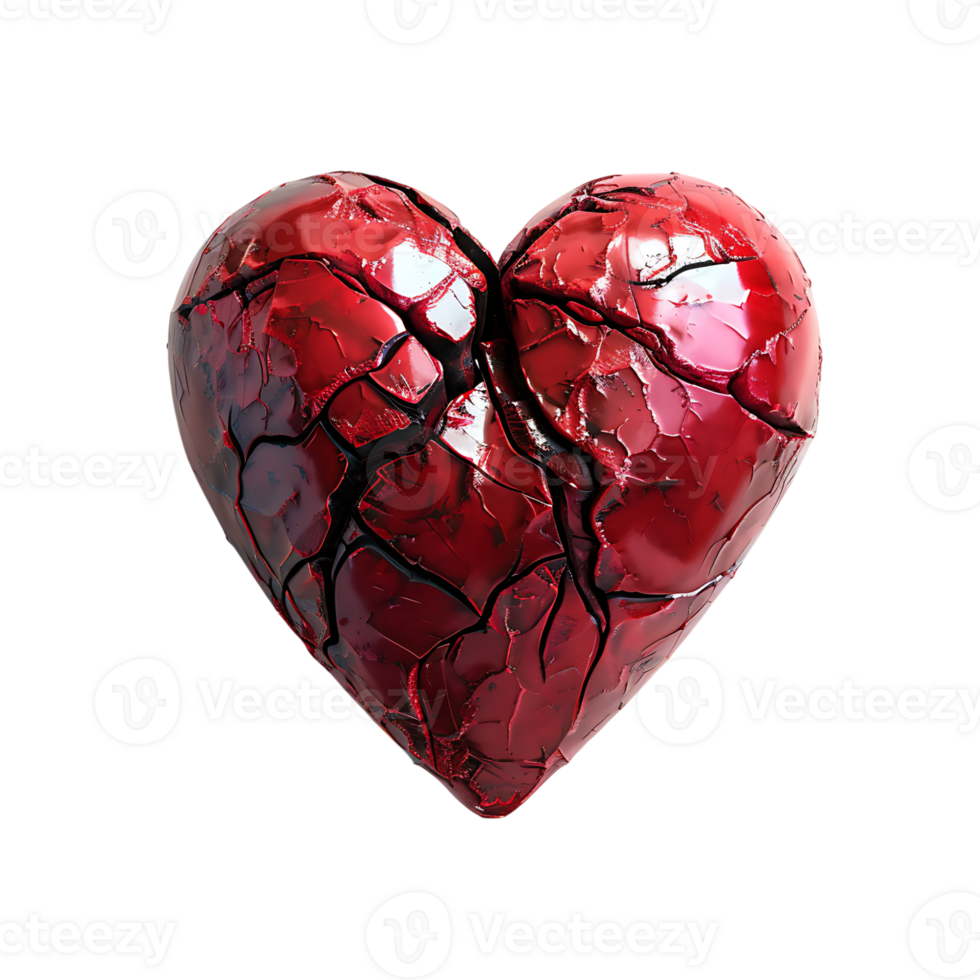 A red heart on isolated transparent background png