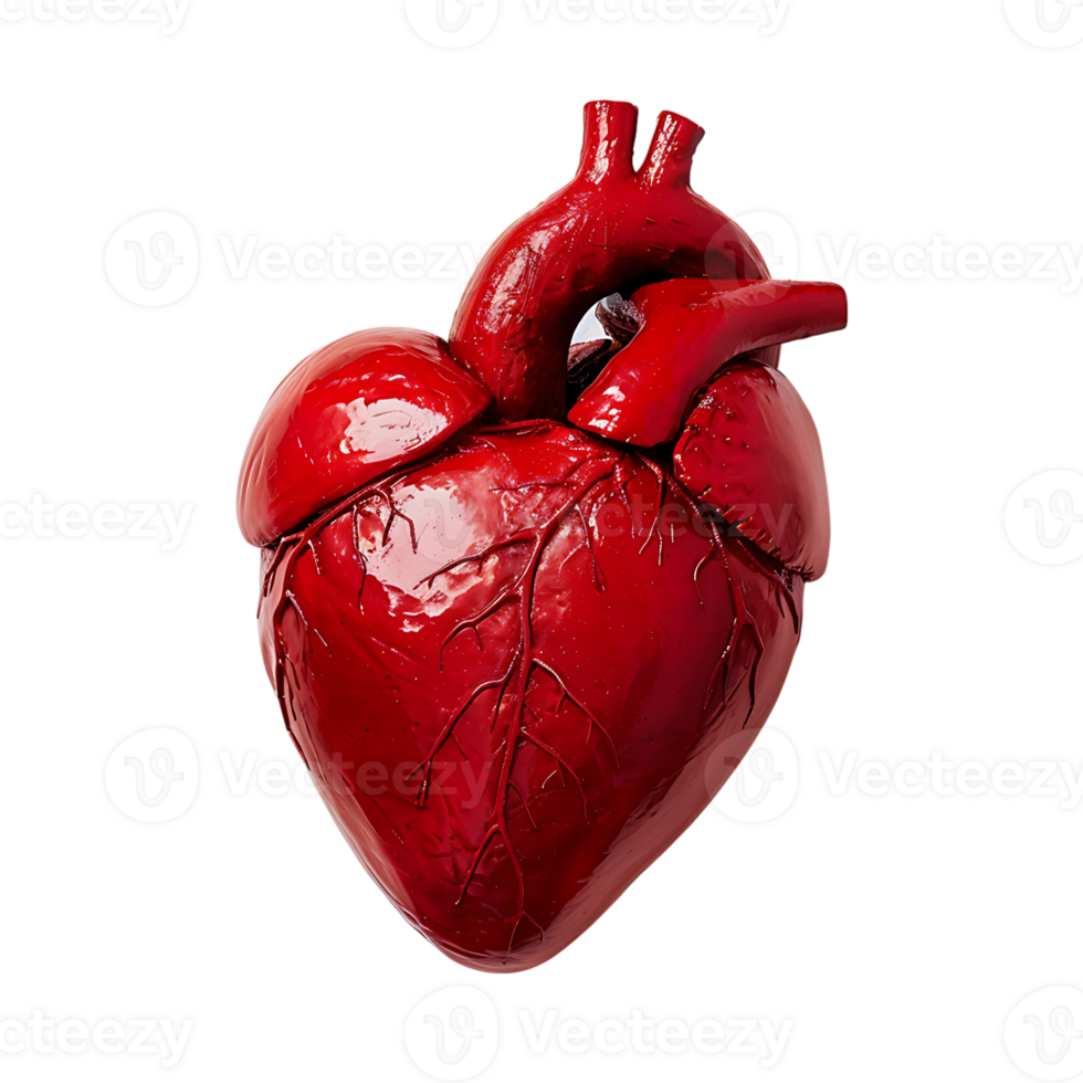 A red heart on isolated transparent background png