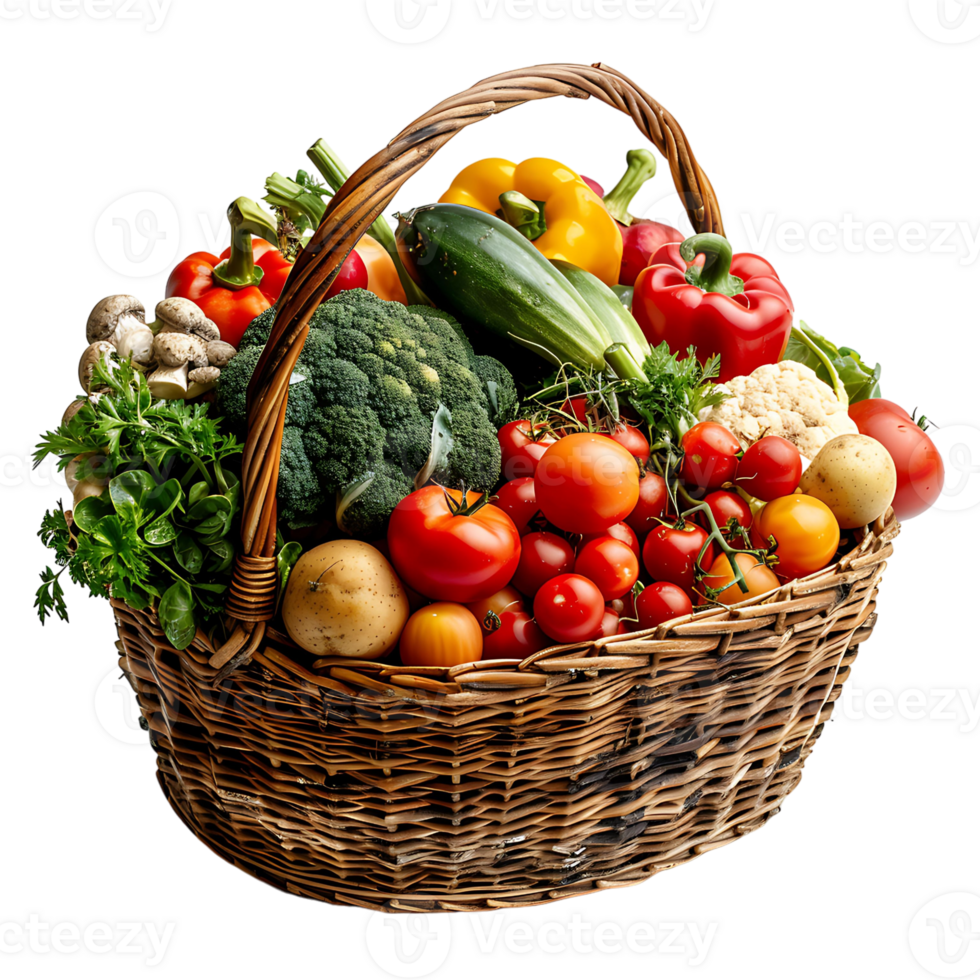 Vegetables Basket on transparent Background png