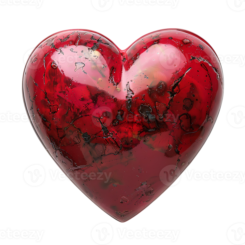 A red heart on isolated transparent background png