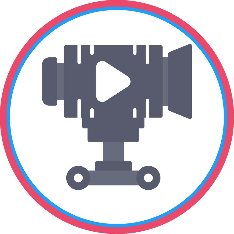 Camera Dolly Flat Circle Icon vector