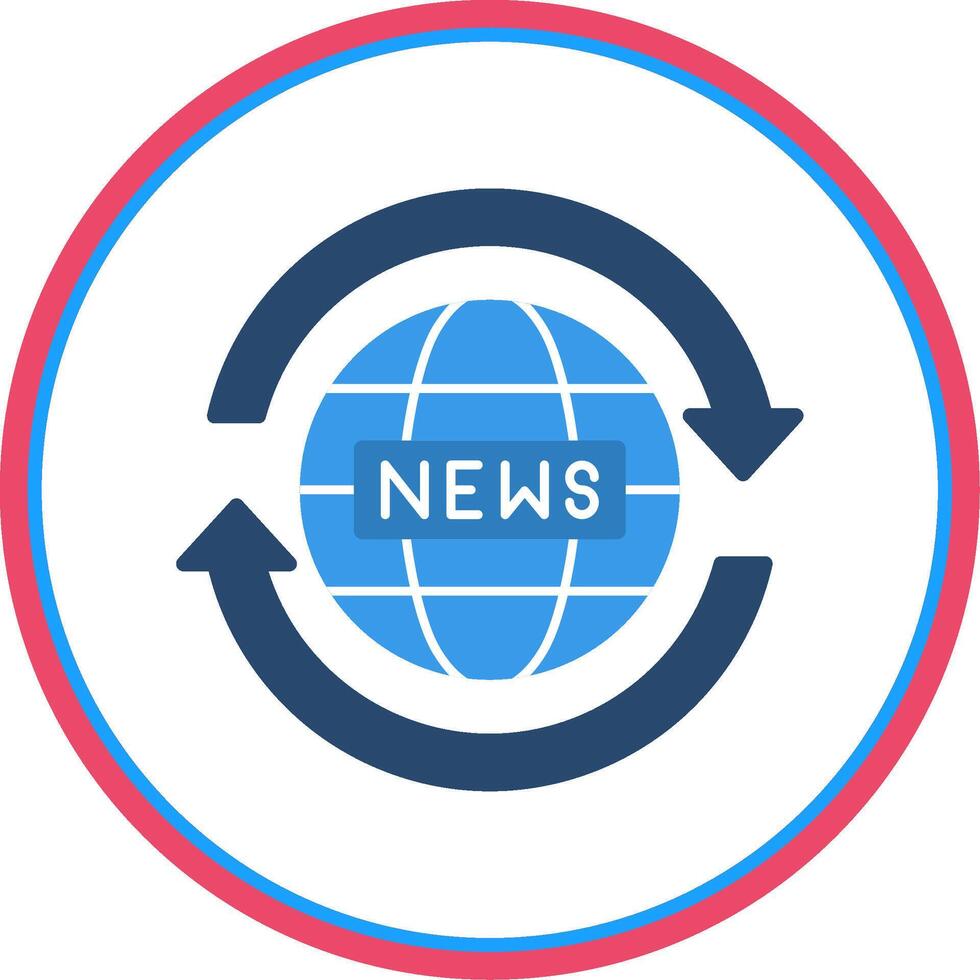 News Report Flat Circle Icon vector