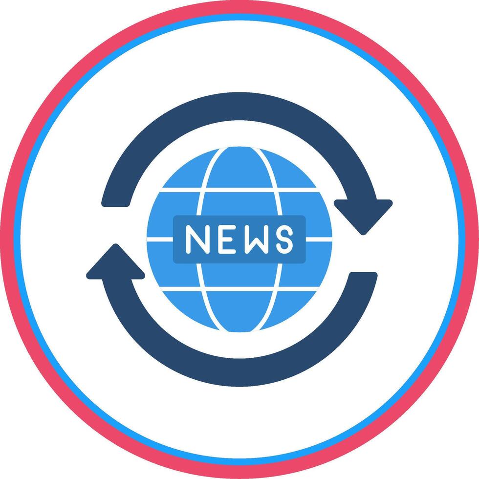 Noticias reporte plano circulo icono vector